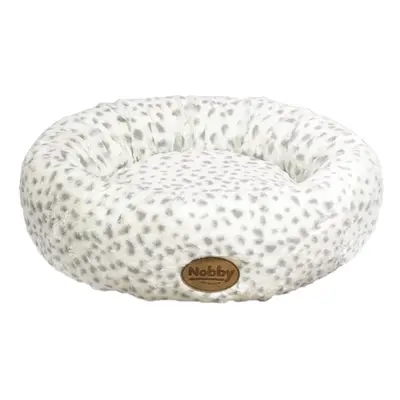 Nobby Alanis donut plyšový pelíšek leopard šedá 45cm