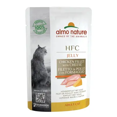 Almo Nature HFC Jelly WET CAT - Kuřecí filet a sýr v želé 55g