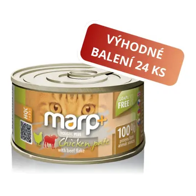 Marp Holistic Plus konzerva pro kočky - Kuřecí paté s hovězími kousky 24x70g