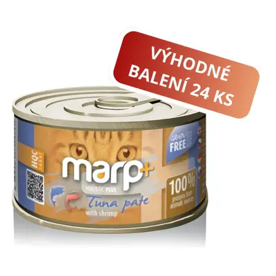 Marp Holistic Plus konzerva pro kočky – Tuňákové paté s krevetami 24x70g