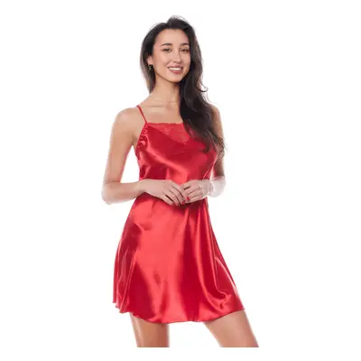 Saténová košilka Edith chemise red - Anais