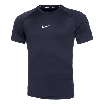 Dri-Fit Pro Tight Fitness Tričko Muži - Tmavě Modrá, Bílá