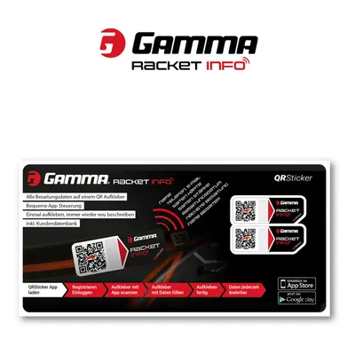 Gamma Racket Info - QR Sticker Řetězová Nálepka 2ks V Baleni - Černá