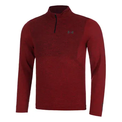 Seamless Stride 1/4 Zip Běžecké Tričko Muži - Červená