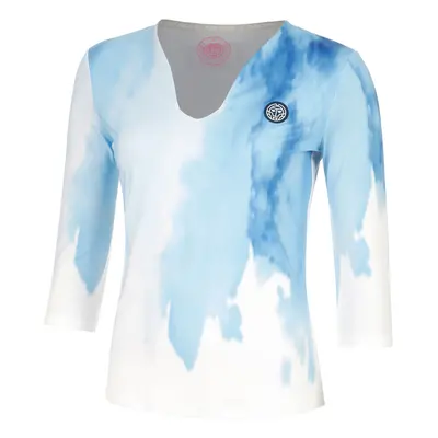 Watercolour V-Neck S Dlouhým Rukávem Dámy - Bílá, Modrá