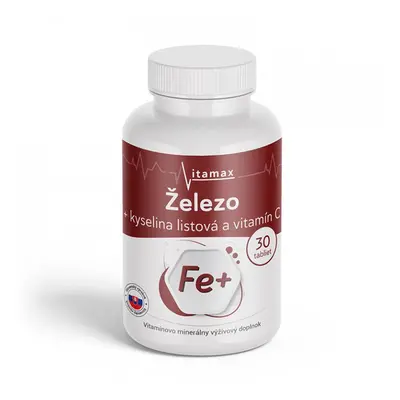 Vitamax Železo kyselina listová vitamín C 30 tablet