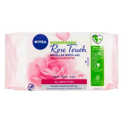 Nivea Micellar Wipes Aqua Rose odličovací ubrousky 25 ks