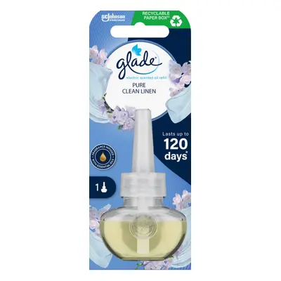 Glade Electric Scented Oil Pure Clean Linen - Vůně čistého prádla tekutá náplň do elektrického o