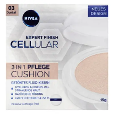 Nivea Hyaluron Cellular Filler 3v1 pečující tónovací krém make-up v houbičce 03 Tmavý 15 g