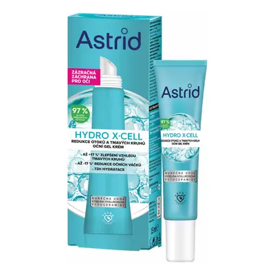 Astrid Hydro X-Cell oční gel krém proti otokům a tmavým kruhům pod očima 15 ml