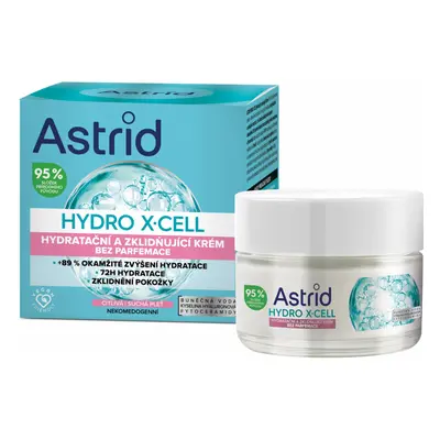 Astrid Hydro X-Cell hydratační a zklidňující krém bez parfemace pro citlivou pleť 50 ml