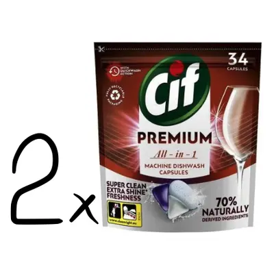 Cif Premium Clean All in 1 Regular Kapsle do myčky nádobí 68 ks