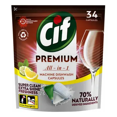 Cif Premium Clean All in 1 Regular Kapsle do myčky nádobí 34 ks