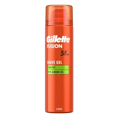 Gillette Fusion Sensitive gel na holení almond oil 200 ml