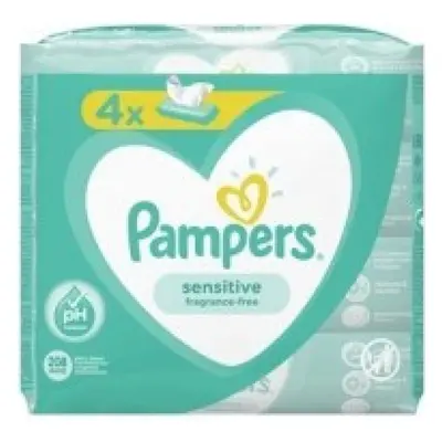 Pampers Sensitive dětské čisticí ubrousky 4 x 52 ks