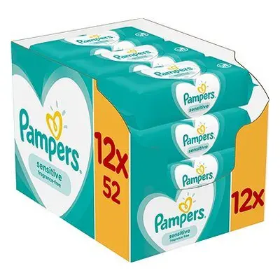 Pampers Sensitive dětské čisticí ubrousky 12 x 52ks