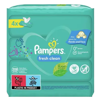 Pampers Fresh Clean vlhčené ubrousky pro děti 4 x 52 ks