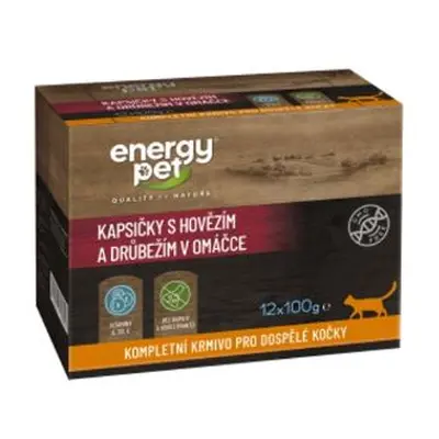 Energy Pet kapsičky s hovězím pro kočky (12x100g) mix