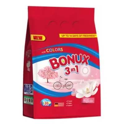 Dalli Group Bonux 3in1 Color Pure magnolia prací prášek 20 PD 1,5 kg