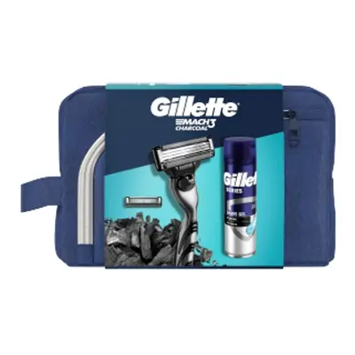 Gillette Mach3 strojek 2 náhradní hlavicegel 200ml taška