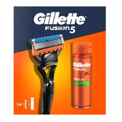 Gillette Fusion(strojek1náhradní hlavicegel200ml)