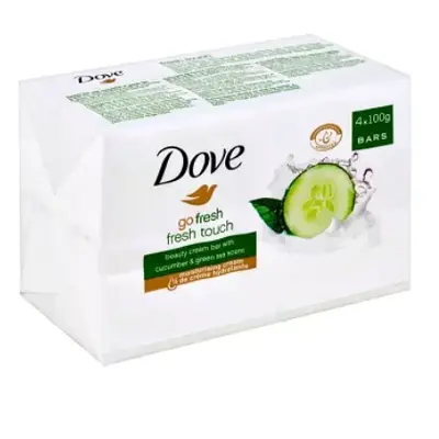 Dove Go Fresh Touch Okurka & Zelený čaj toaletní mýdlo 90g x 4