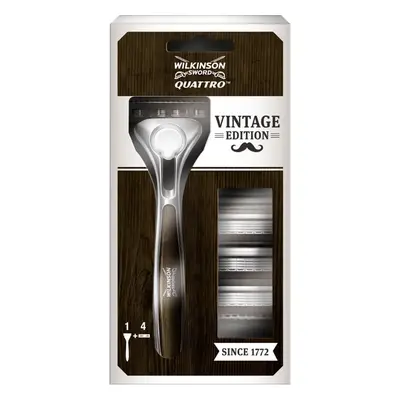 WILKINSON SWORD QUATTRO TITANIUM VINTAGE - HOLIACI STROJČEK 4 NÁHRADNÉ HLAVICE