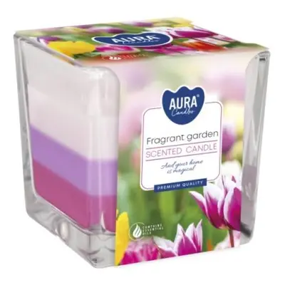 Aura /Bispol/ Tricolor svíčka 170g Fragrant garden