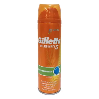 Gillette Fusion Ultra Sensitive gel na holení aloe vera 200 ml