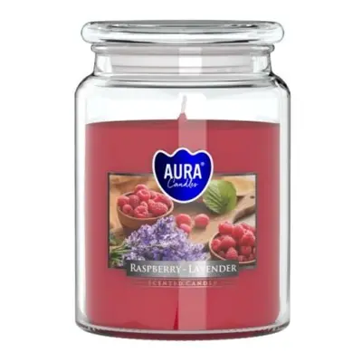 Aura Bispol vonná svíčka Raspberry Lavender 500g