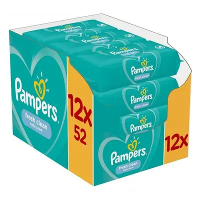 Pampers Fresh Clean vlhčené ubrousky pro děti 12 x 52 ks