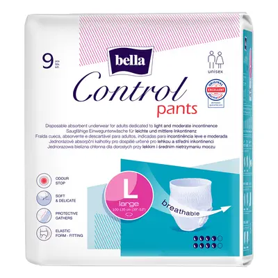 BELLA Control pants absorpční kalhotky L 9 ks