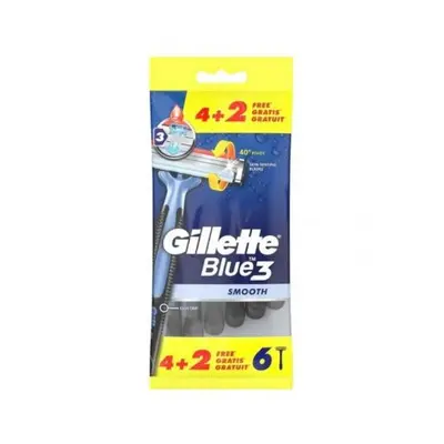 Gillette Blue3 strojek 6ks - Smooth (sáček)