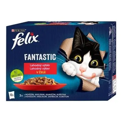 Purina Felix kapsička kočka 12x85g - Hovězí,králík,jehněčí,kuře