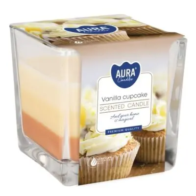 Aura /Bispol/ Tricolor svíčka 170g snk80-202 - Vanilla Cupcake