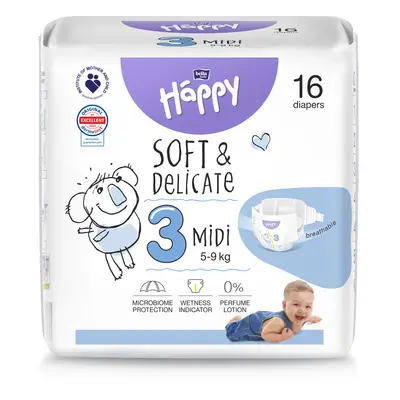 Bella HAPPY S&D vel. 3 Midi 5-9 kg 16 ks