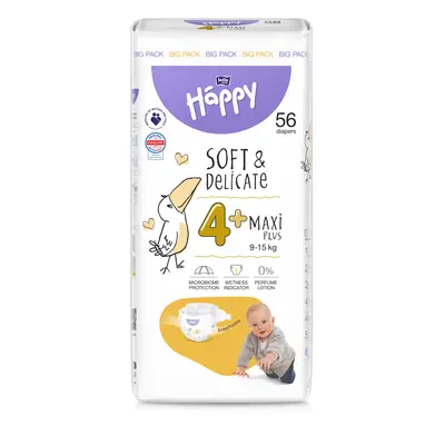 Bella HAPPY S&D vel. 4 Maxi Plus 9-15 kg Big Pack 56 ks