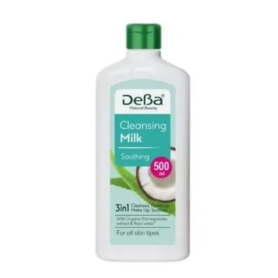 DeBa pleťové čistící mléko 500ml - Pro suchou a citlivou pleť (Alo Vera&Coconut Water) *