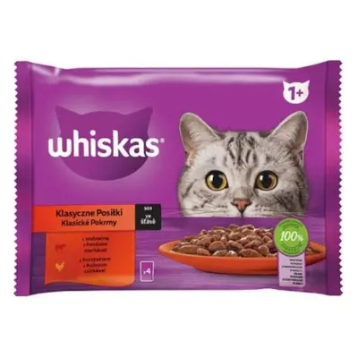 Whiskas 1 kapsička kočka 4x85g - Hovězí,kuřecí