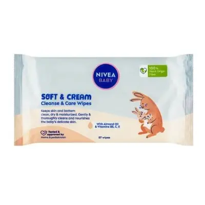 Nivea baby vlhčené utěrky 57ks - Soft & Cream