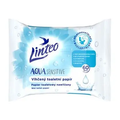 Linteo vlhčený toaletní papír 60ks - Aqua Sensitive