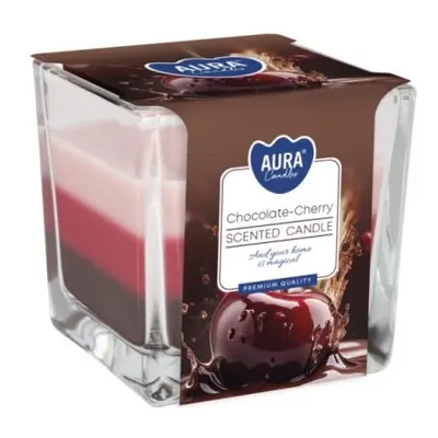 Aura /Bispol/ Tricolor svíčka 170g snk80-104 - chocolate&cherry