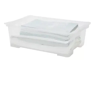 Rotho Univerzální úložný box, krabice s víkem, EVO, transparent - 58x39x32, 30l