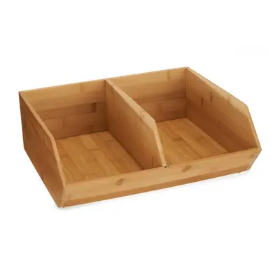 5Five® Bambusový organizér, úložný box 2-komorový, dvojitý, DOUBLE CAJA, 34x31x13