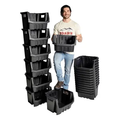 Prosperplast Dílenský úložný box se skosenou hranou HEAVY DUTY, černý 40x38x28