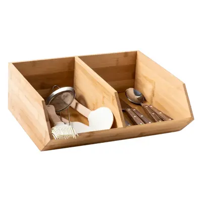 5Five® Bambusový organizér, úložný box 2-komorový, dvojitý, DOUBLE CAJA, 34x31x13