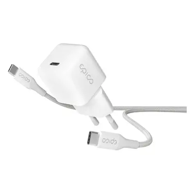 30W GaN nabíječka Epico Charger Bundle s 1,2m kabelem USB-C - bílá