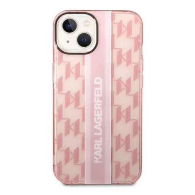 Pouzdro Karl Lagerfeld Monogram Vertical Stripe iPhone 14 Plus růžové