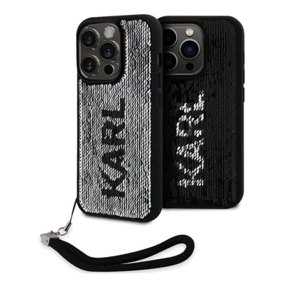 Karl Lagerfeld Sequins Reversible iPhone 15 Pro Max /stříbrné černé