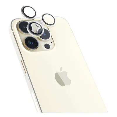 Apple Hliníkový ochranný kryt čoček pro iPhone 14 Pro/14 Pro Max iSTYLE - zlatý K-PL693121520000